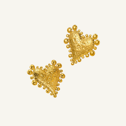 Vintage Gold Heart Shaped Earrings