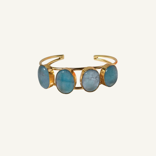 Blue Natural Stones Gold Bracelet