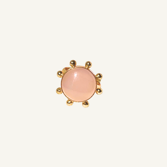 Pink Natural Stone Gold Ring