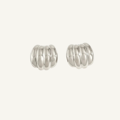 Geometrical Silver Stud Earrings
