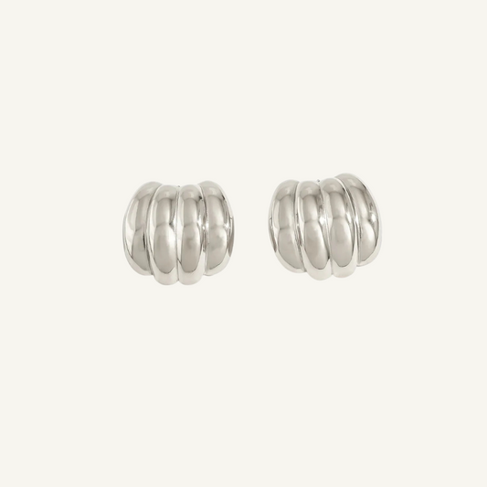 Geometrical Silver Stud Earrings