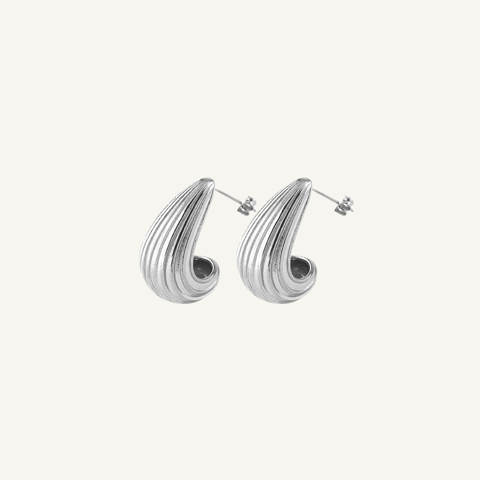 French Silver Stud Earrings