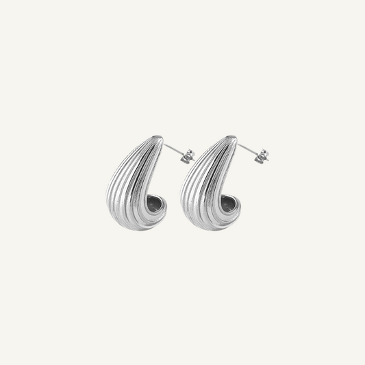 French Silver Stud Earrings