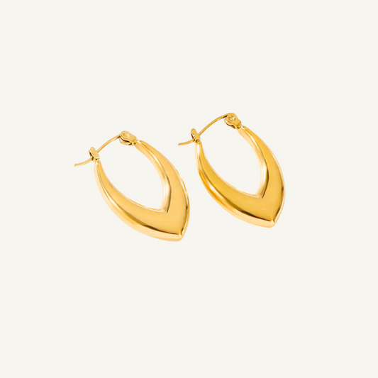 V-Shaped Gold Hoop Earrings