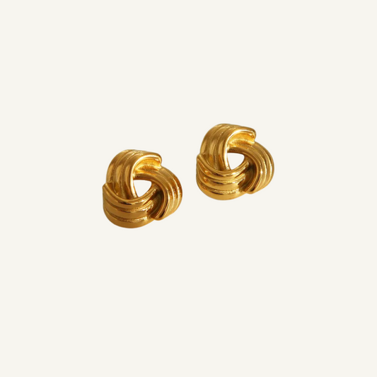 Gold Knot Stud Earrings