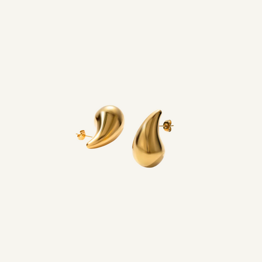 Gold Teardrop Stud Earrings