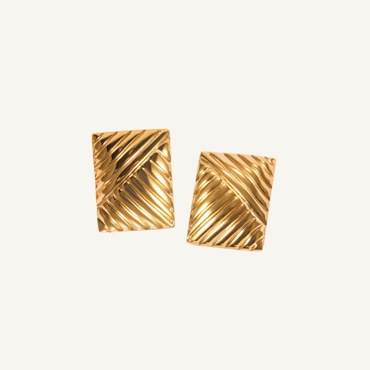 Gold Squared Hoop Earrings