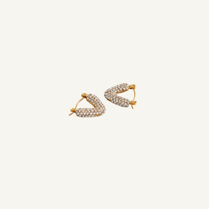 Zircons Gold Hoop Earrings