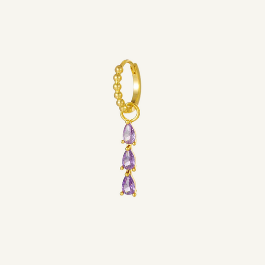 Lilac Gold Hoop Earring