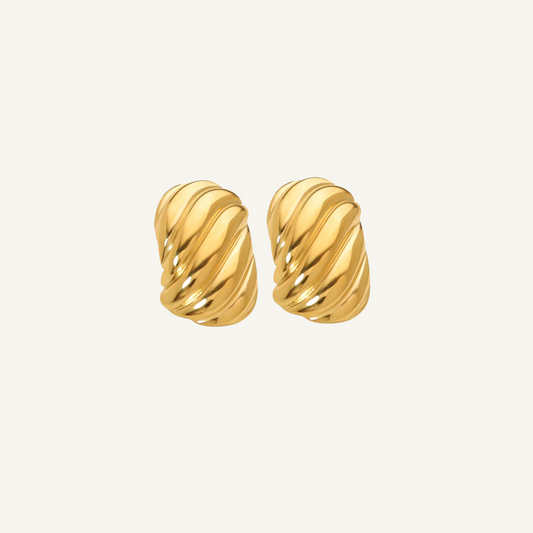 Irregular Waves Gold Earrings