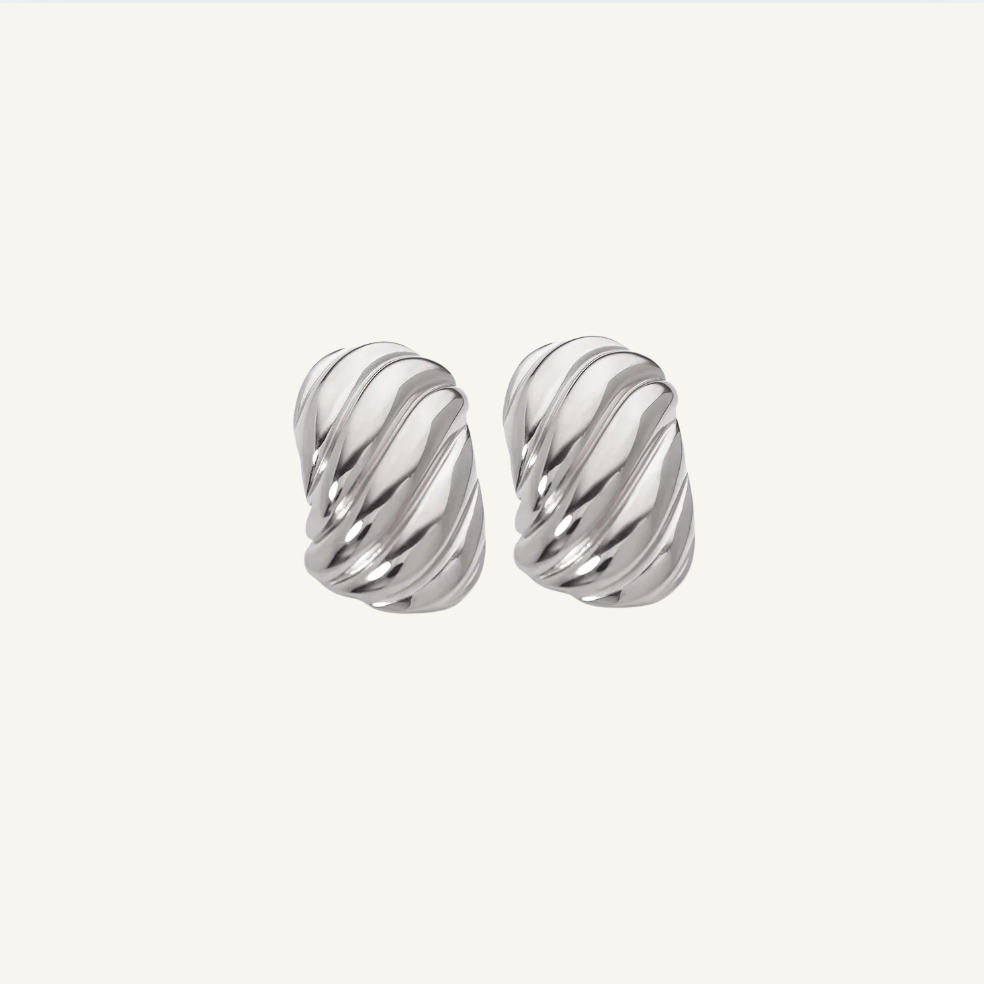 Irregular Waves Silver Earrings