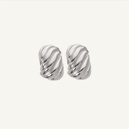 Irregular Waves Silver Earrings