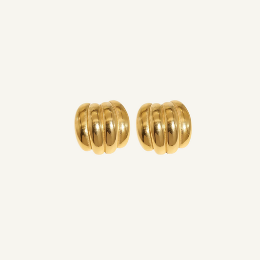 Geometrical Gold Stud Earrings