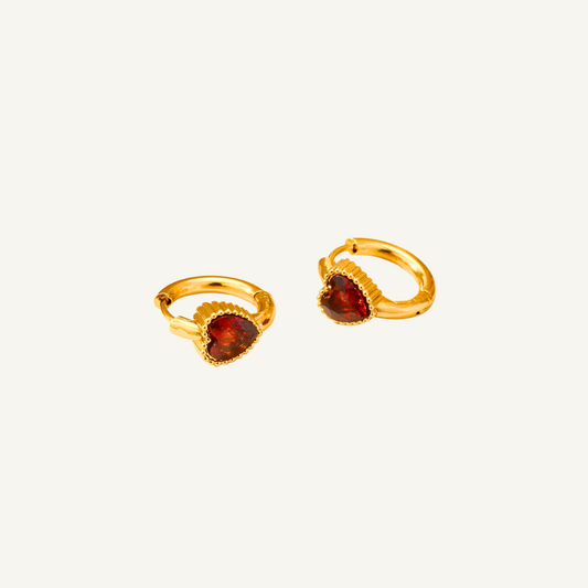 Heart Circle Earrings