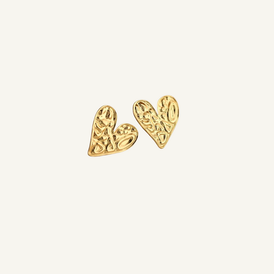 Gold Heart Shaped Earrings