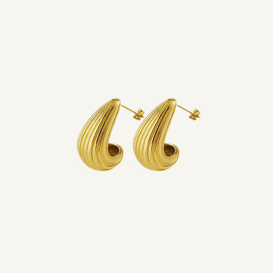 French Gold Stud Earrings