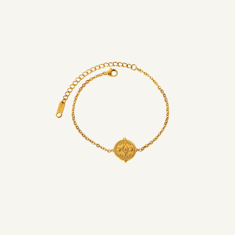 Eye Charm Gold Chain Bracelet