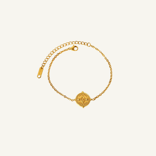 Eye Charm Gold Chain Bracelet