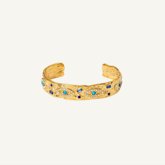 Turquoise Vintage Gold Cuff Bracelet