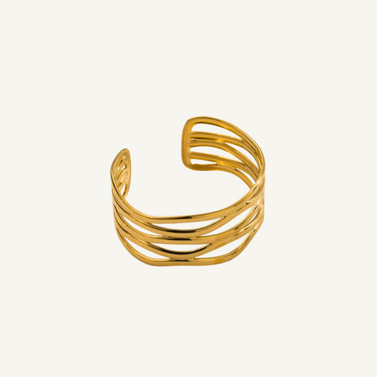 Multi Layered Gold Cuff Bracelet