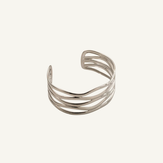 Multi Layered Silver Cuff Bracelet