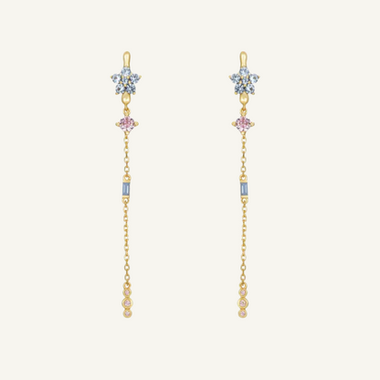 Gemstones Drops Gold Earrings