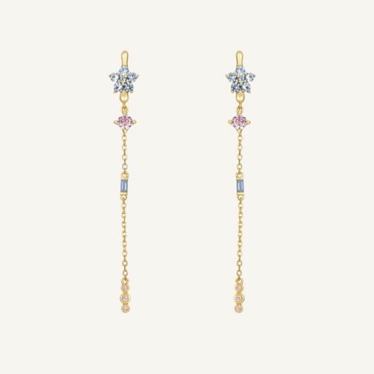 Gemstones Drops Gold Earrings