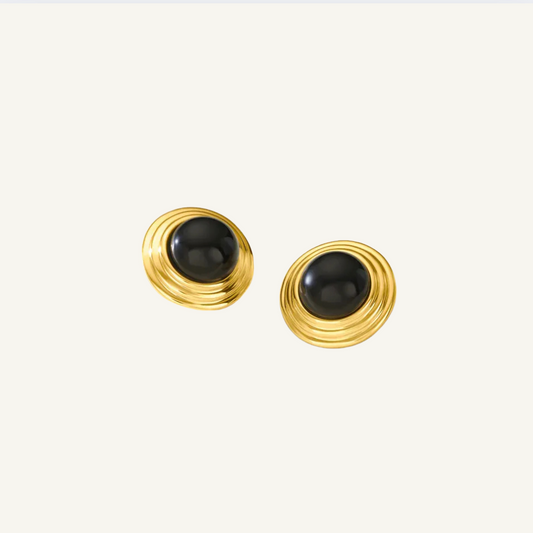 Agate Stone Gold Earrings