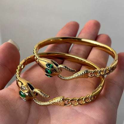 Snake Gold Bangle