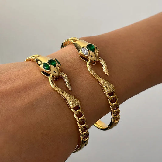 Snake Gold Bangle