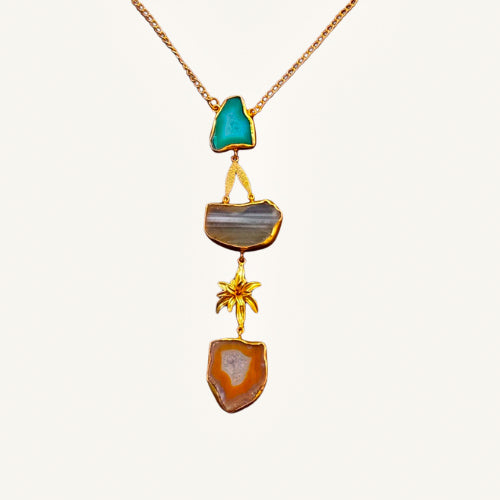 Agate Statement Gold Necklace