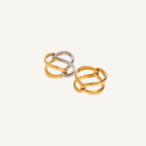 Gold Silver Interlaced Ring