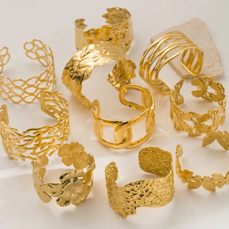 Multi Layered Gold Cuff Bracelet