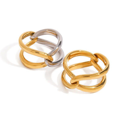 Gold Silver Interlaced Ring