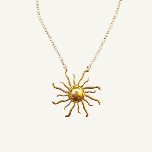 Gold Sun Pendant Necklace